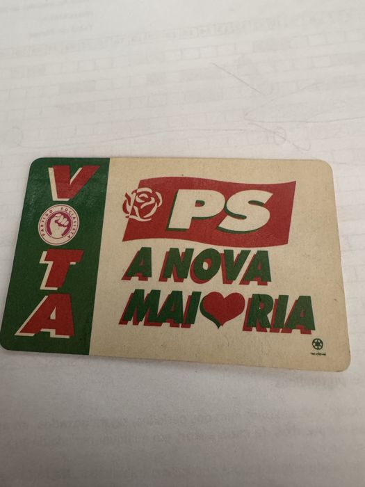 Crachá e cartão vintage PS