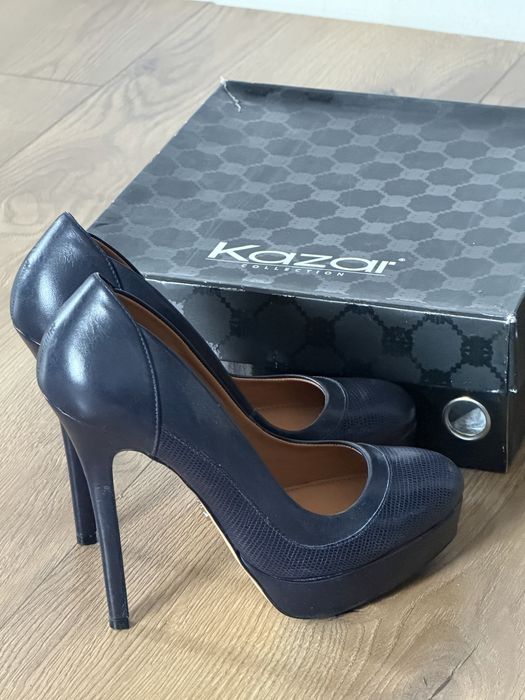Biznes szpilki Kazar na platformie, rozmiar 38, obcas 14 cm