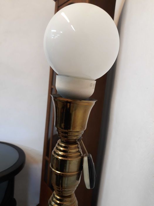 Lampa podłogowa a'la świecznik złota bez abażuru 135 cm