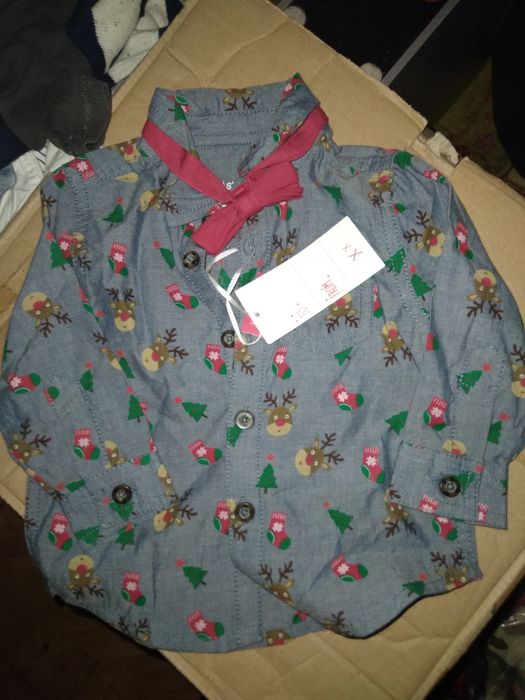 Koszula świąteczna 68 cm nowa