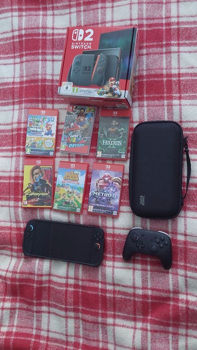 Nintendo switch 2 + 6gier +akcesoria