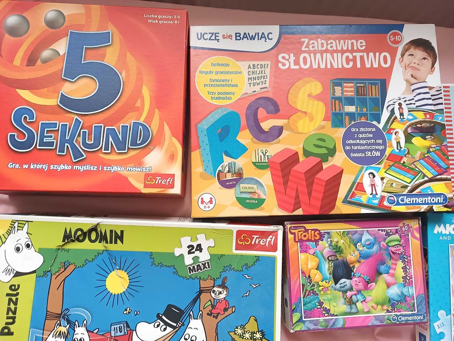 Zestaw puzzli, gier,, polecam, używane, ładne