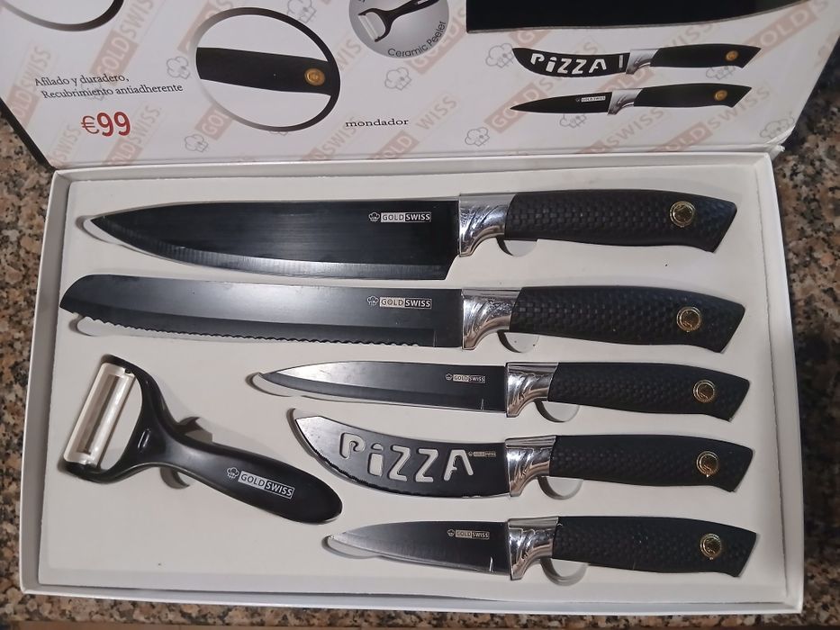 Facas de cozinha de chef (6 peças)de qualidade marca gold swiss
