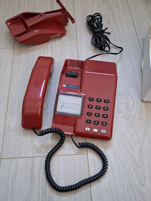 Telefon elwro z oryginalnym pudełkiem stacjonarny elektron bordowy