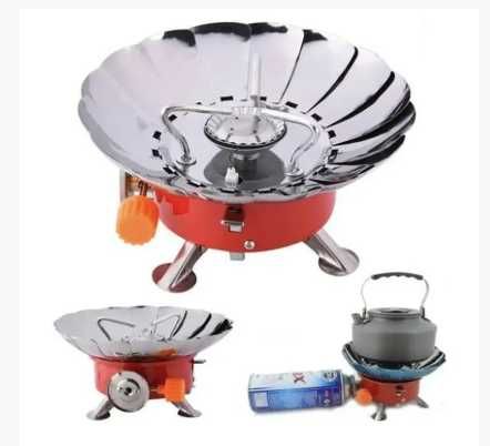 Туристичний міні газовий пальник з п'єзопідпалом із захистом від вітру