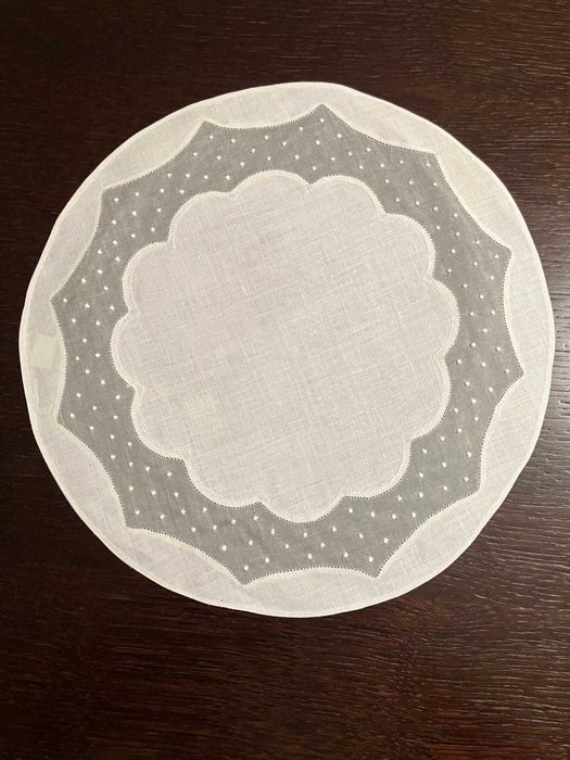 6 individuais de mesa bordados 30cm diâmetro