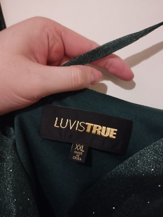 Zielona brakatowa sukienka