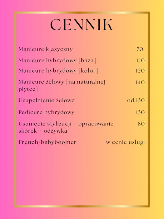 Mobilna stylizacja paznokci Nowy Sącz | Stary Sącz | Chełmiec okolice