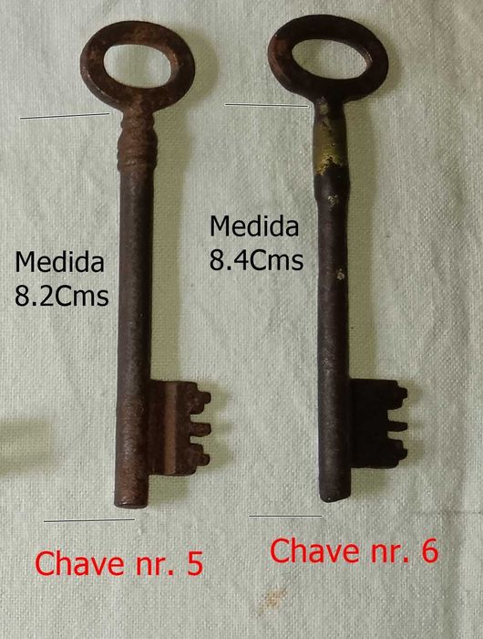 Chaves de portas antigas em ferro