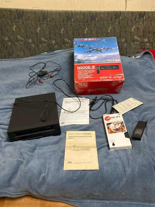 Легендарный видеоплеер VHS Orion N500E5 для коллекционера коробка и тд