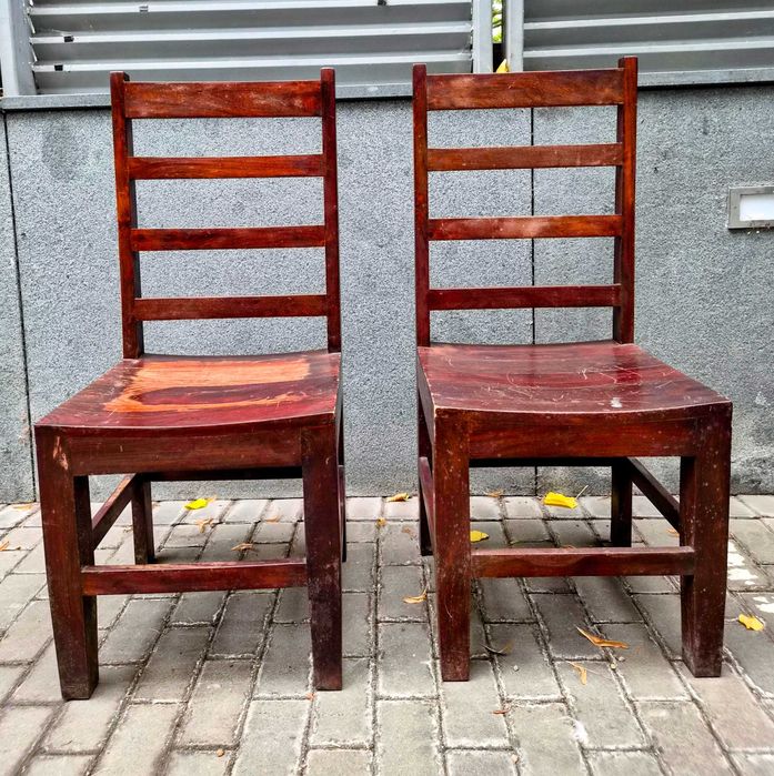 Komplet 2 krzeseł z litego drewna | Style kolonialny / meble indyjskie