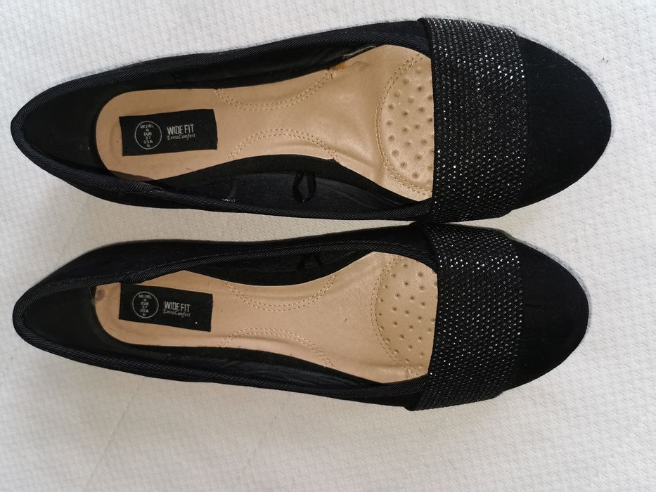 Baleriny nowe czarne r 37 wkładka 24 cm