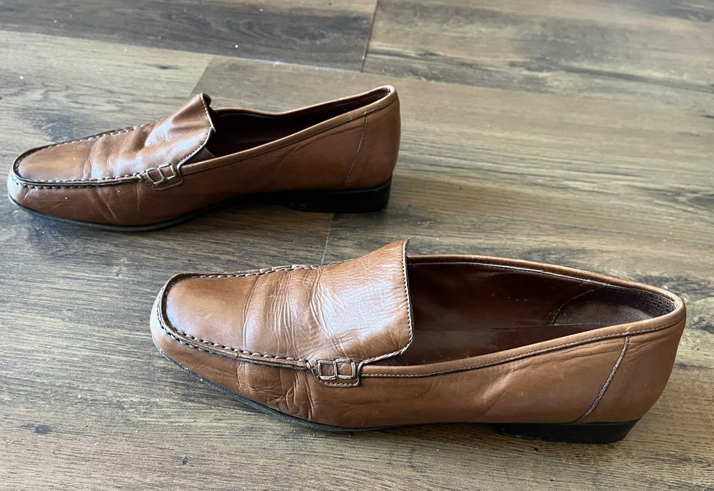 Skórzane włoskie buty Donna Carolina, brązowe, rozmiar 38,5