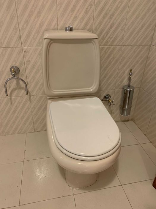 Conjunto WC completo (sanita + lavatório de pé + espelho com luz)
