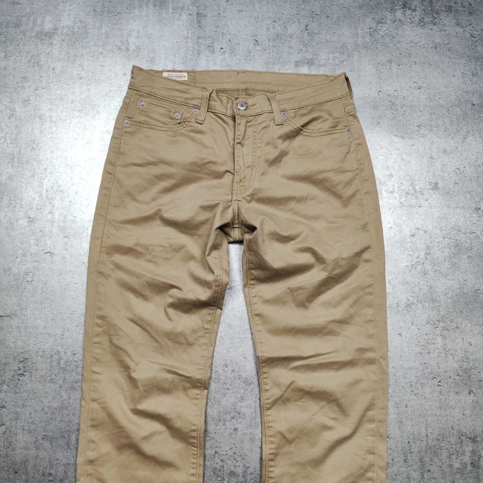 MĘSKIE Eleganckie PREMIUM Spodnie Chino Materiałowe Beżowe Levis 511