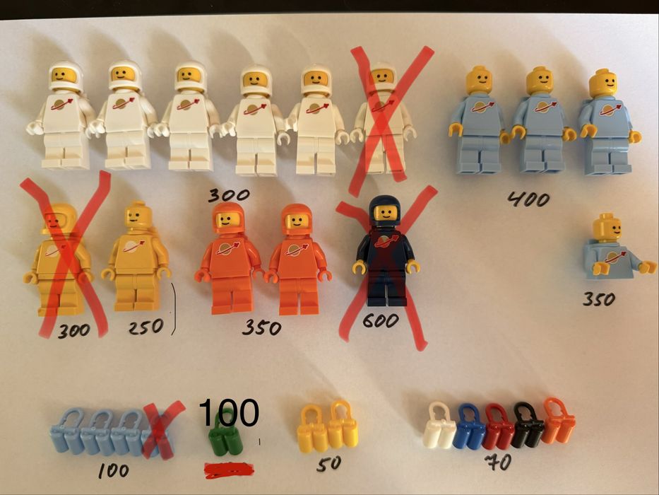 Lego minifigures, Classic Space, лего мініфігурки классичні космонавти