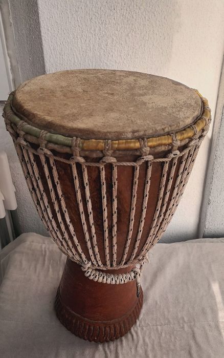 Djambe com pele verdadeira -40cm de altura