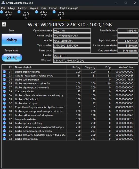 Dysk HDD WD 1 TB 2,5"