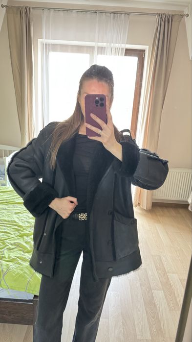 Шкіряна натуральна дублянка на овчині