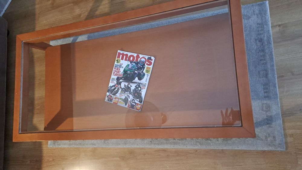 Mesa retangular tampo de vidro