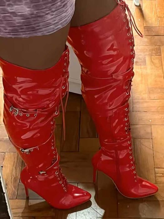 Kozaki za kolano wiązane w 3 kolorach