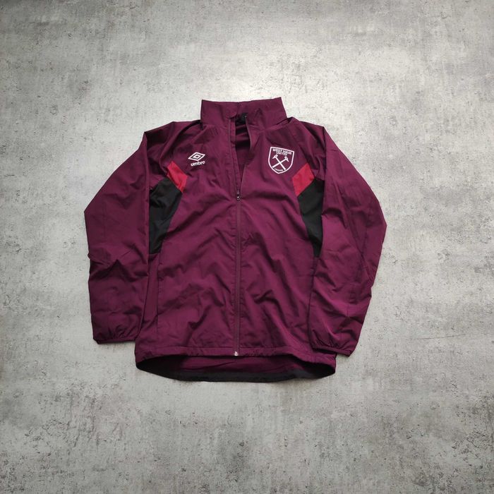 MĘSKA Kurtka Lekka Rozpinana Piłka Nożna Umbro West Ham United Kaptur