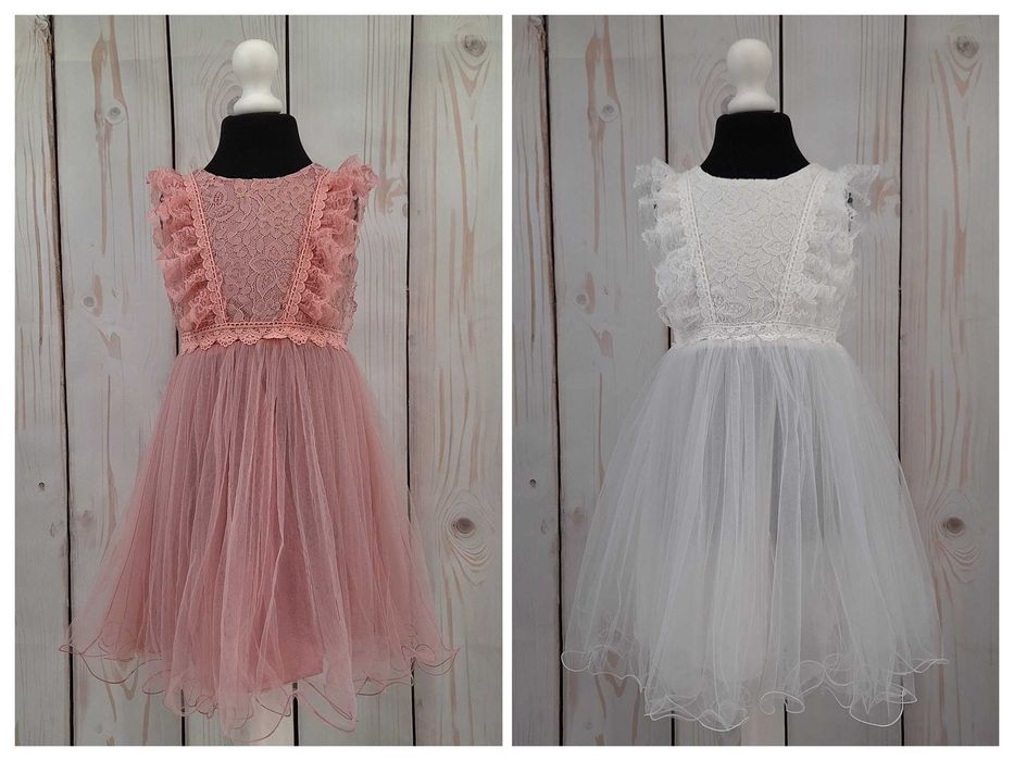 Sukienka tiulowa NADIA z koronką rozmiary 104-164