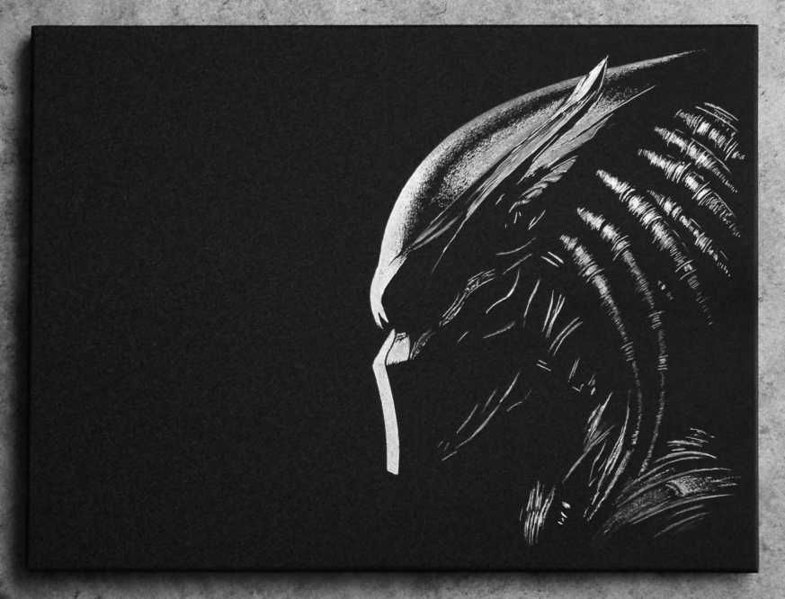 Predator Oryginalny obraz na blasze... Grawerka Staloryt