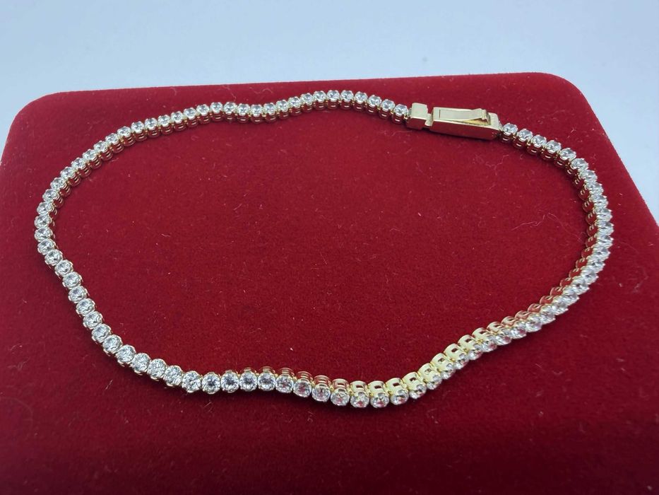 Klasyczna Złota Bransoletka Tenisowa P585 3,22g 18,5cm 14K Cyrkonie