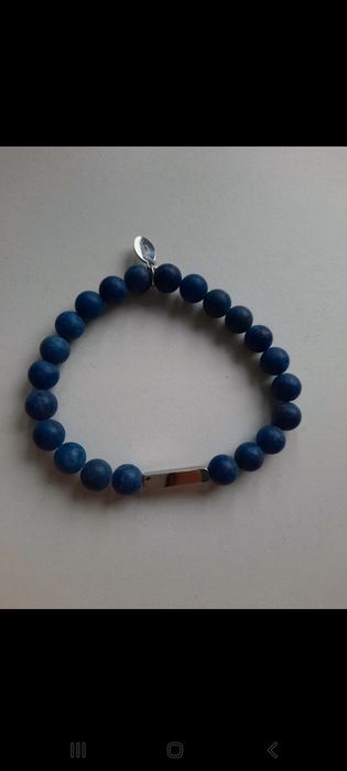 Niebieska Bransoletka manoki s.steel długość bransoletki 16.8 cm