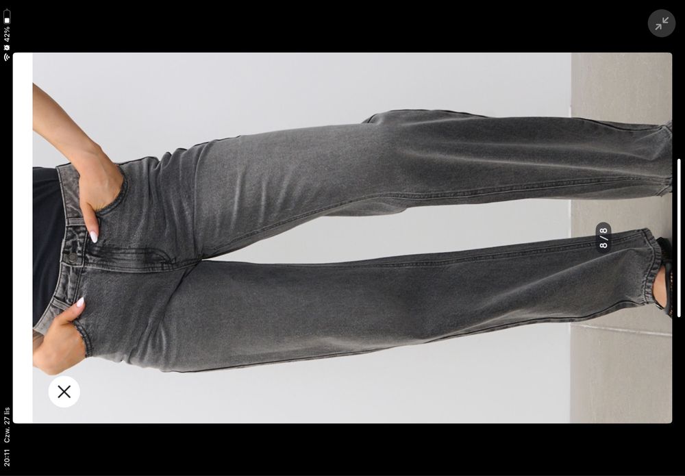 Spodnie szerokie z szersza nogawka szare