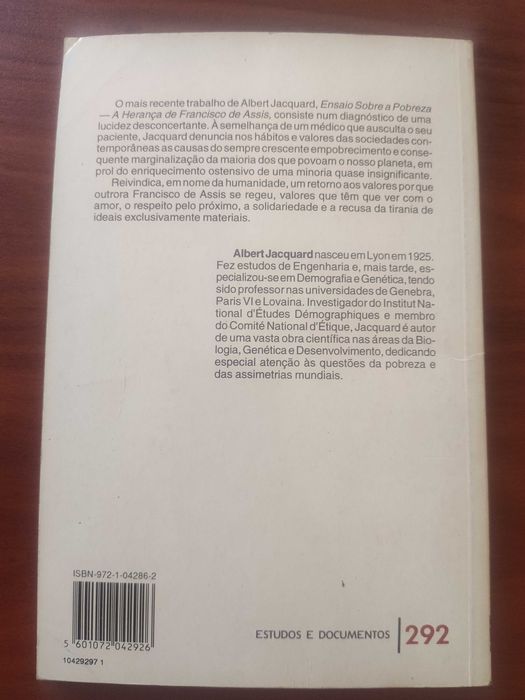 Ensaio sobre a Pobreza,A herança de Francisco Assis de Albert Jacquard