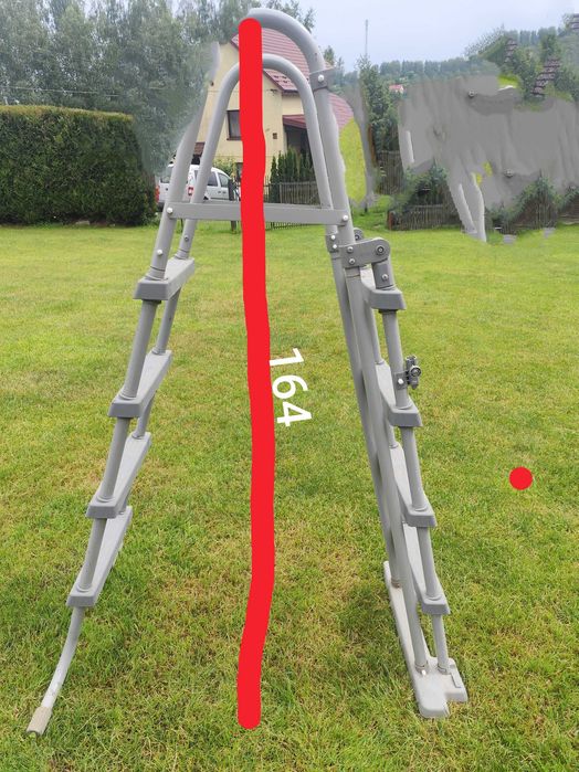Stabilna drabinka basenowa dwustronna Bestway 122 cm (całkowita ok. 164 cm)