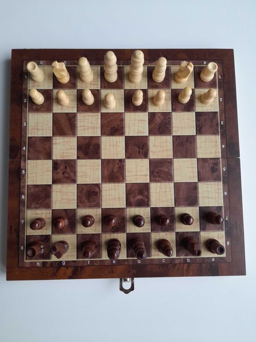 szachy drewniane 24cm warcaby tryktrak gry logiczne planszowe