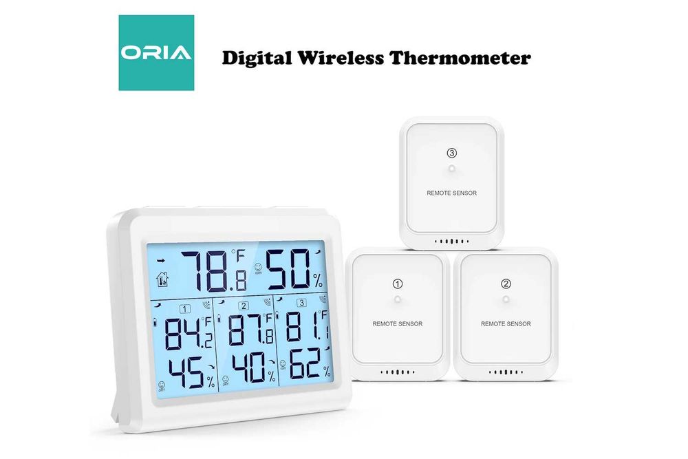 Бездротовий термометр/гігрометр ORIA з 3 зовнішніми датчиками