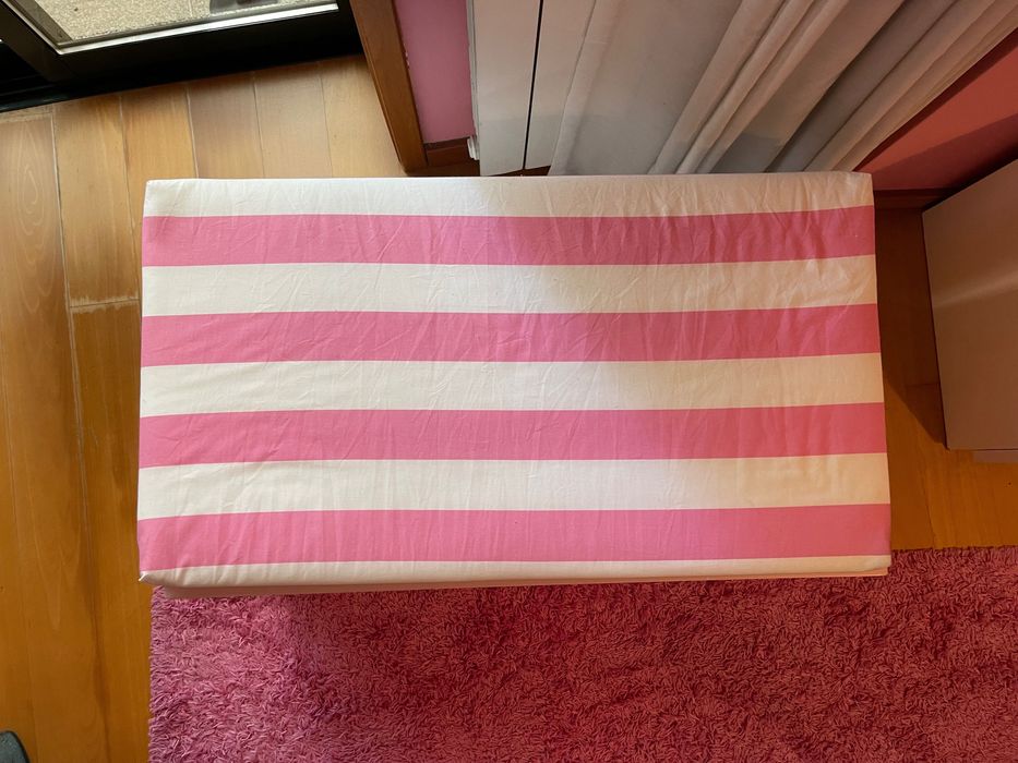 Baú Arrumação Branco Rosa