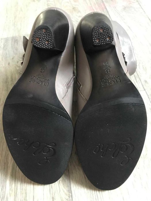 Полу сапоги теплые ботильоны Elche ботинки кожа ст.25см