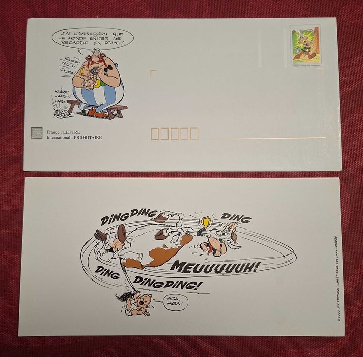 Postais ilustrados de Asterix e subscritos