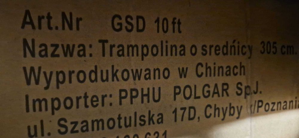 Trampolina 305 cm średnicy GSD 10ft