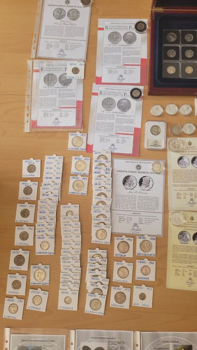 Zestaw monet.Kolekcja monet.