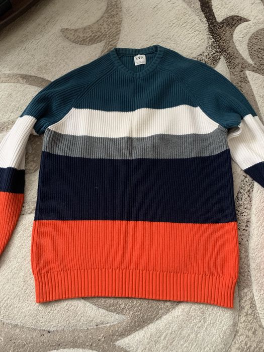 : Чоловічий светр Zara Man у смужку, розмір M, оригінал