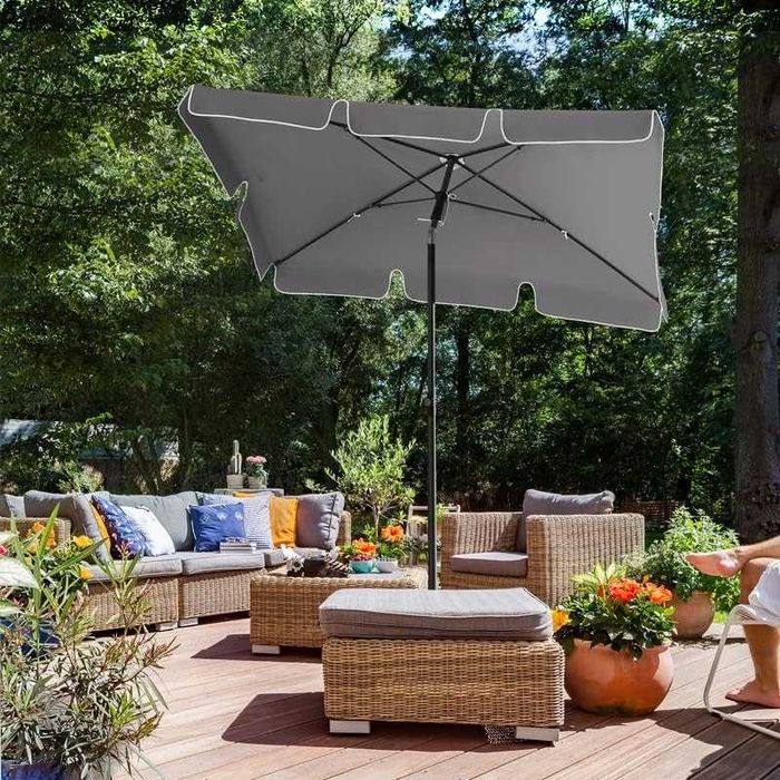 Nowy parasol ogrodowy / 180x125cm / regulowany / balkon / SONGMICS / W1097!