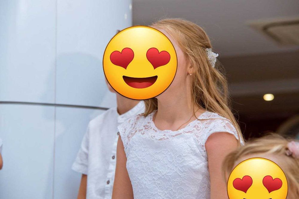 Платье вечернее детское белое