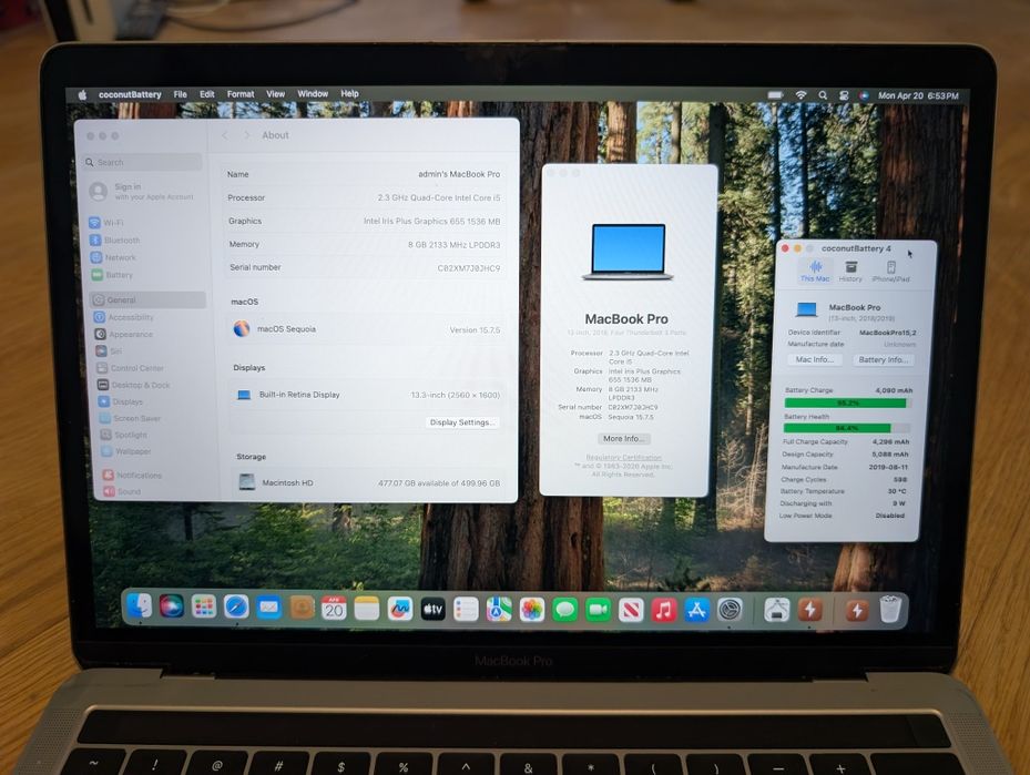 MacBook Pro 2018, 13",  і5, 8/512  Гб.