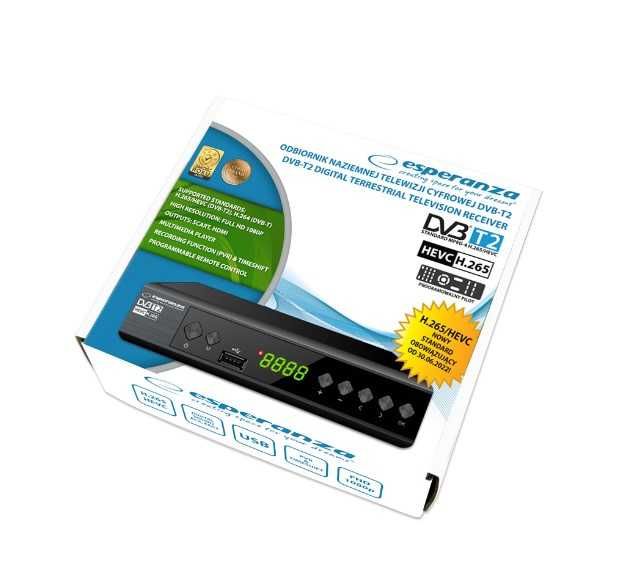 Esperanza Tuner Cyfrowy DVB-T2 H.265/HEVC EV111P