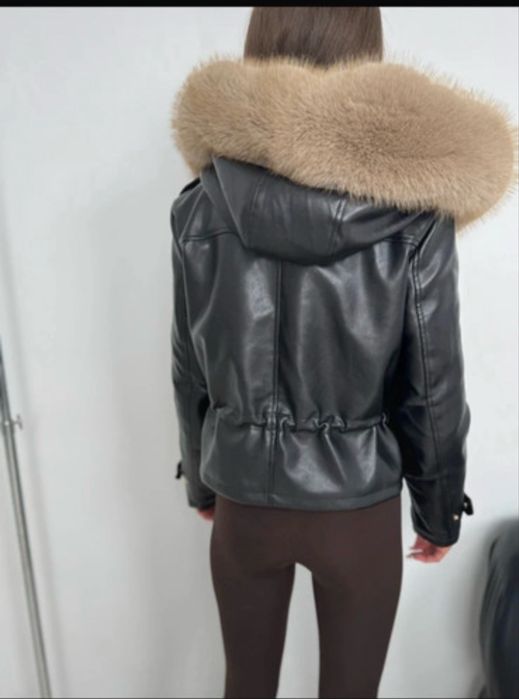 Zimowa kurtka z pięknym gęstym lisem