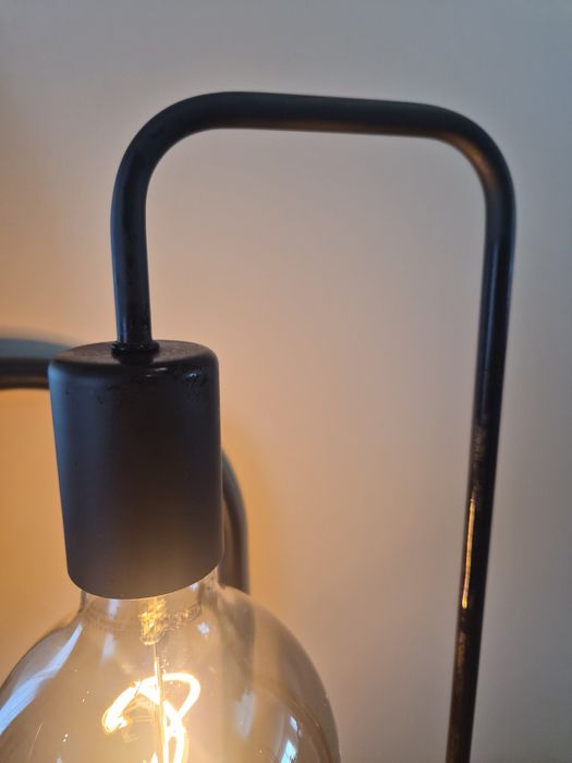 Candeeiro de mesa preto/bambu Ikea