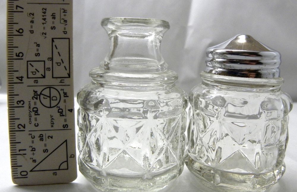 подарок набор стекло соль перец горчица винтаж