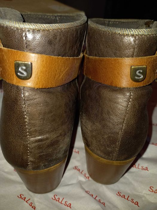 Botins castanhos com fivela camel à volta - 36 - Salsa
