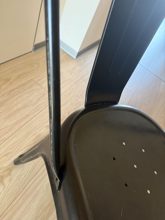 Krzesło matelowe loft vintage czarne 2szt